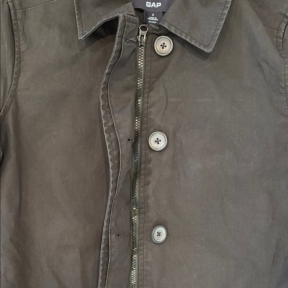 Vintage Y2K Gap Women's Size 6 Rain Trench Coat with Zipper Buttons Blue inside - Picture 4 of 13